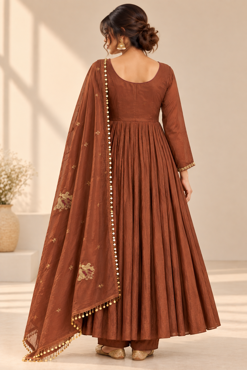 Meher Mocha Embroidered Set