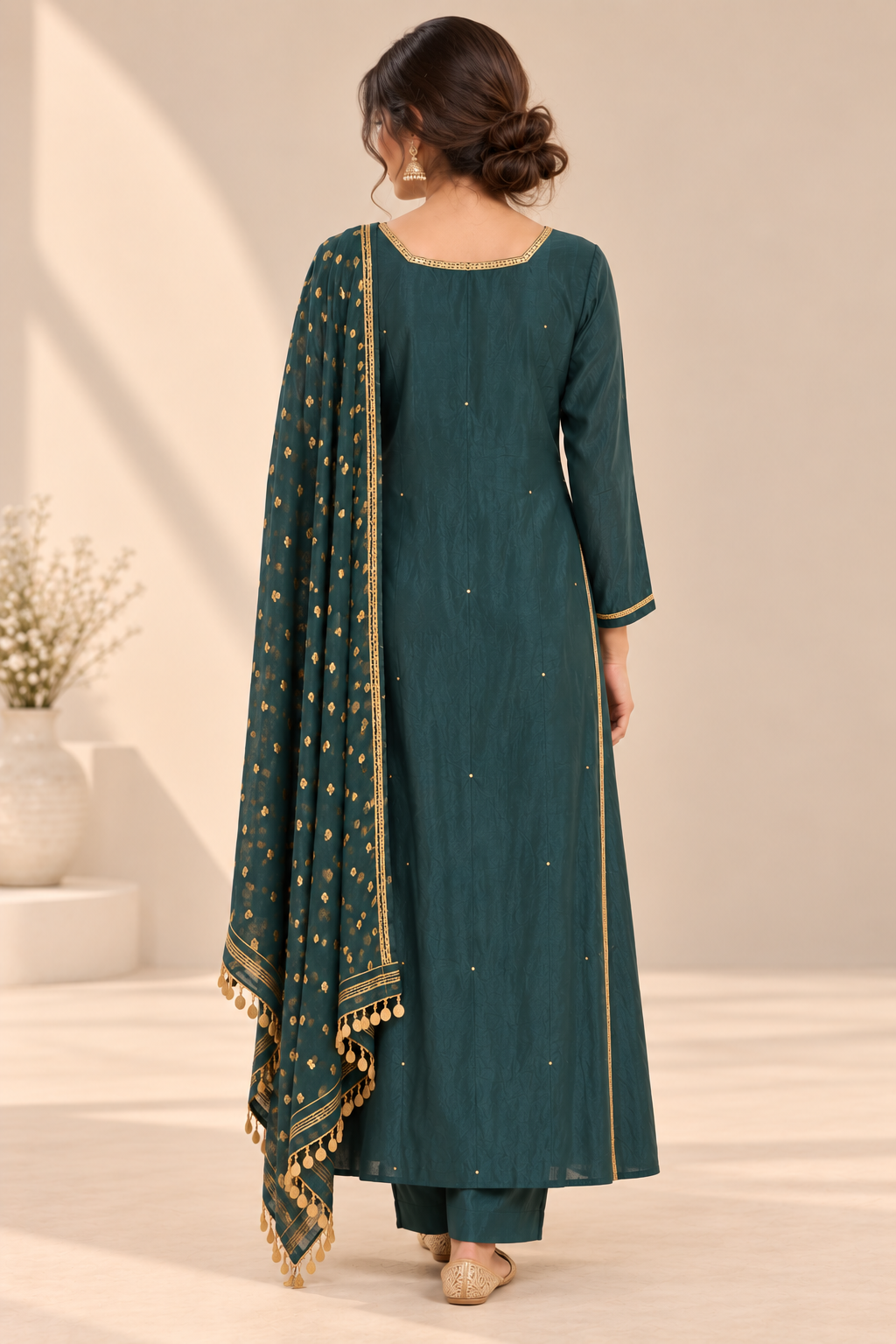 Teal gold elegance set