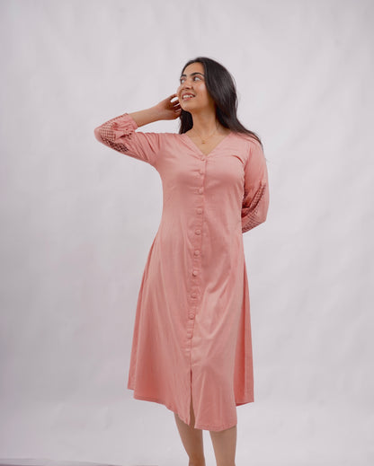 peach elegence dress