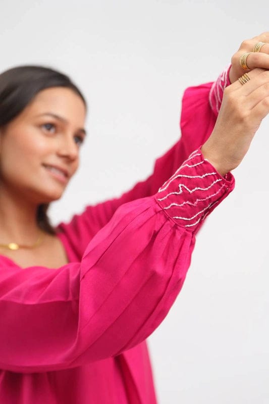 Hot Pink Elegance Embroidery Co-ords