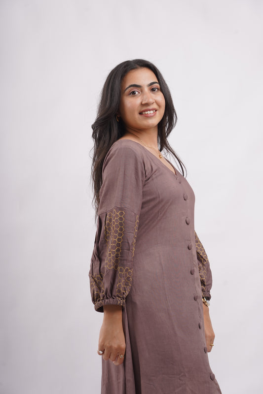 Brown Blossom Dress