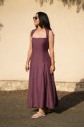 Mauve Halter-Neck Maxi Dress