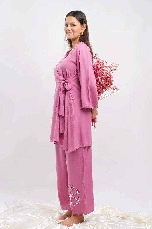 BlushPink Artistry Embroidery Co-ords