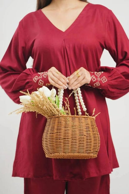 Marron Artistry Embroidery Co-ords