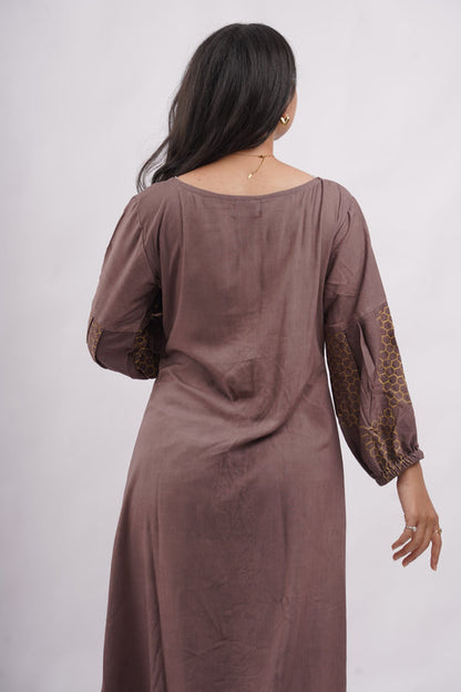 Brown Blossom Dress