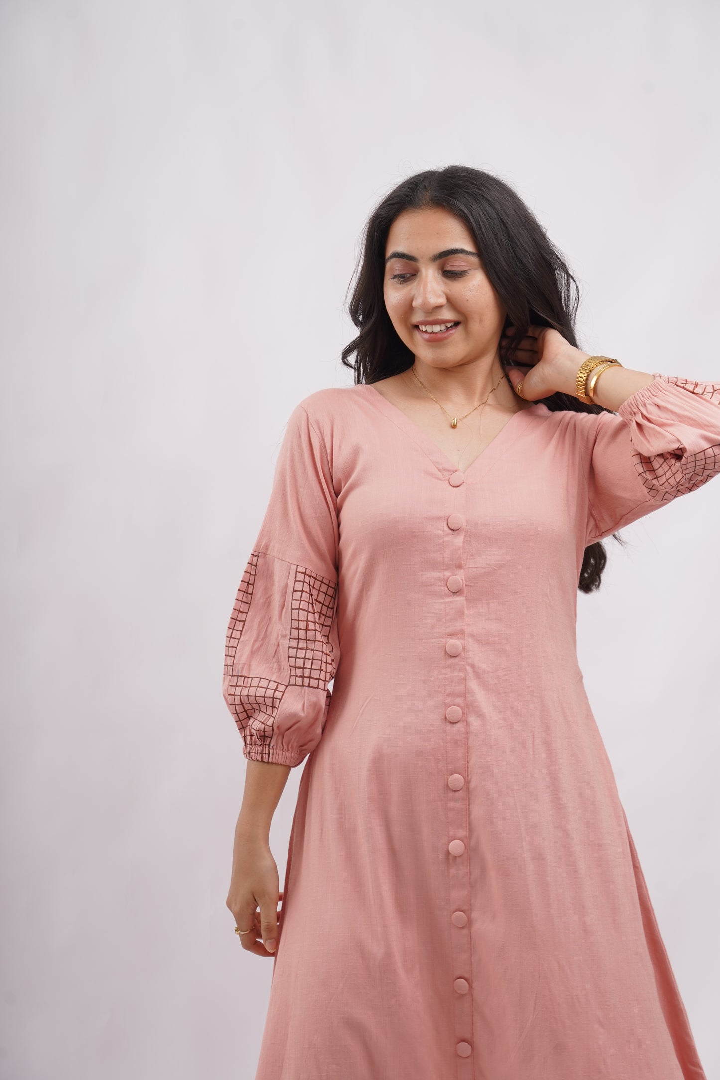 peach elegence dress