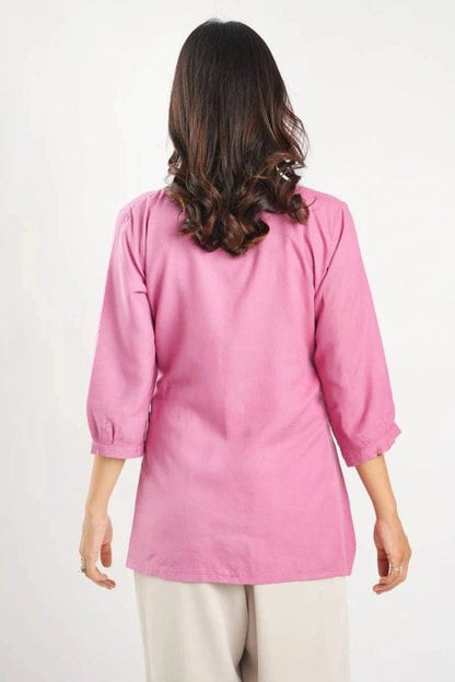 Rosy Pink Embroidery Shirt