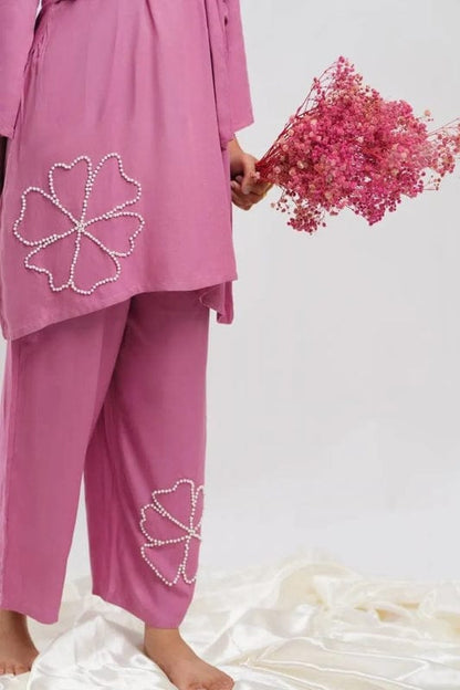 BlushPink Artistry Embroidery Co-ords