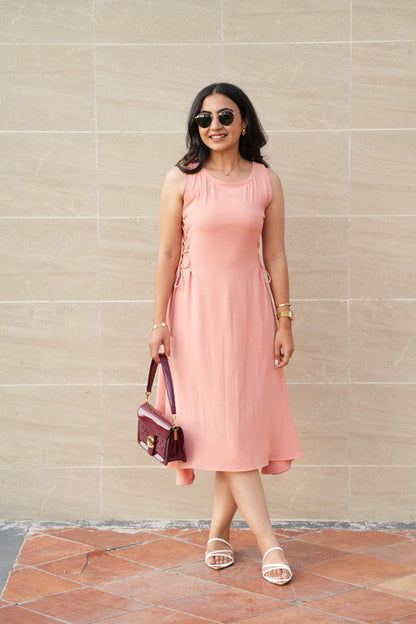 Peachy Laced Dress