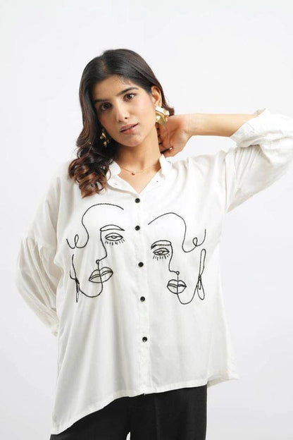 Brown Cocoa Embroidery Shirt