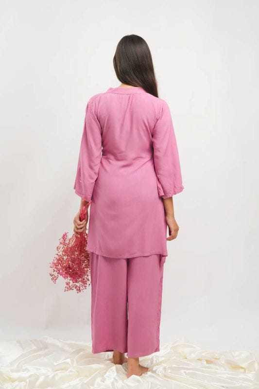 BlushPink Artistry Embroidery Co-ords