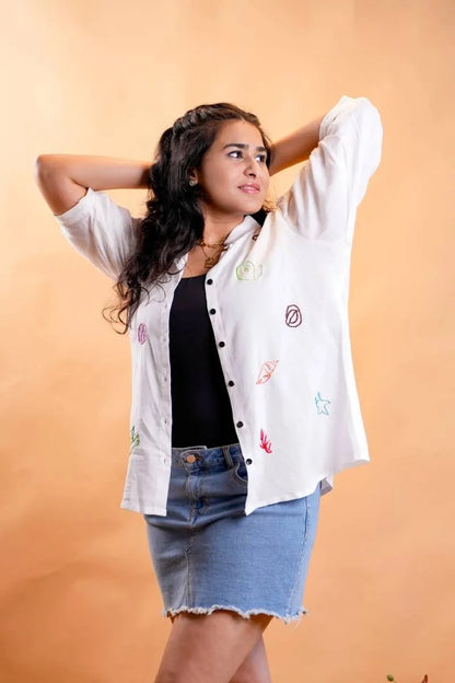 Beach Embroidery Shirt