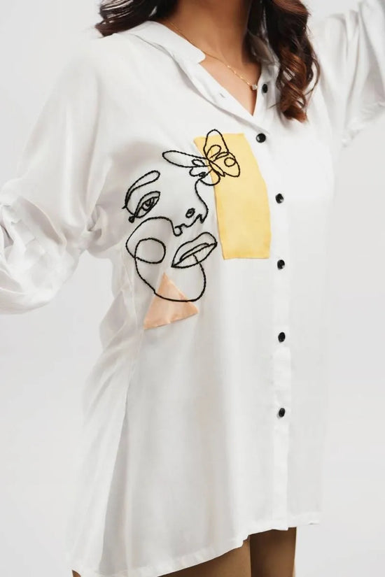 ButterFly Face Embroidery Shirt