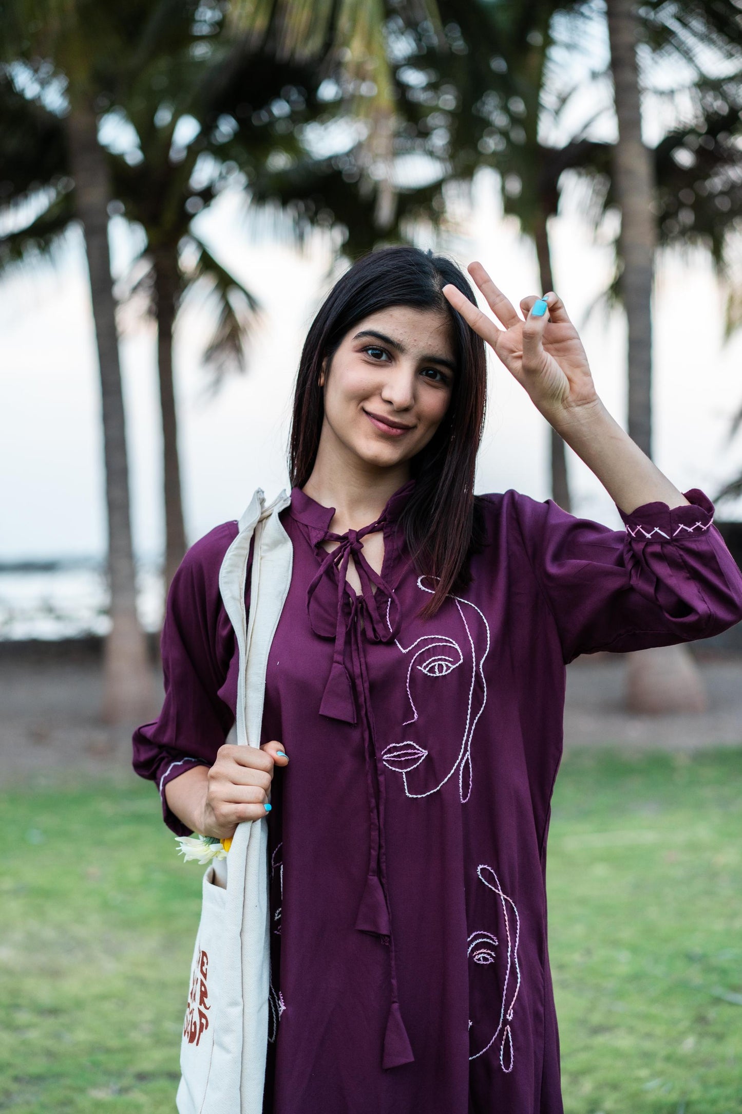 PLUM POETRY DRESS