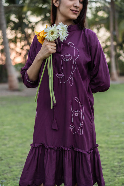 PLUM POETRY DRESS