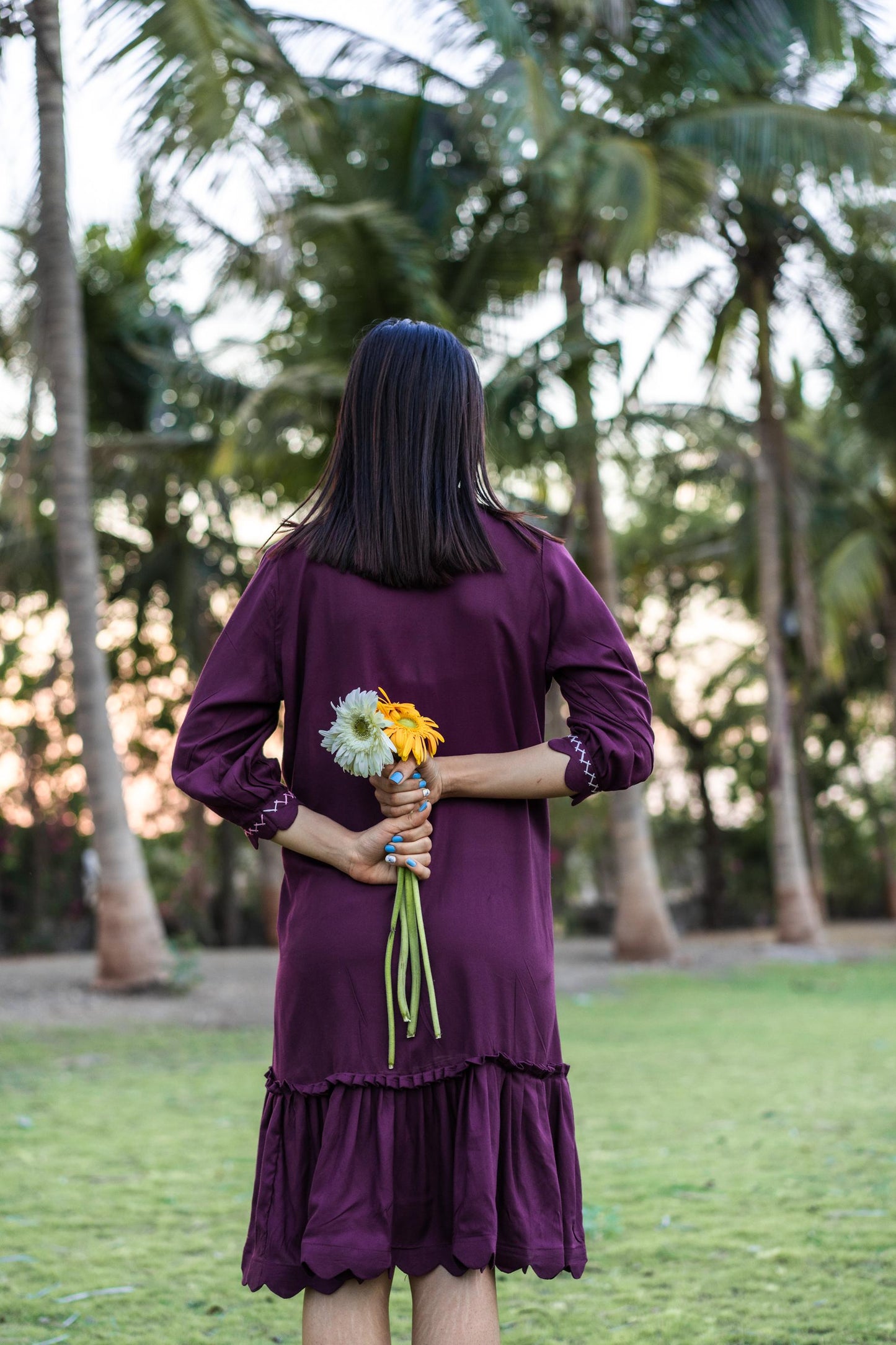 PLUM POETRY DRESS