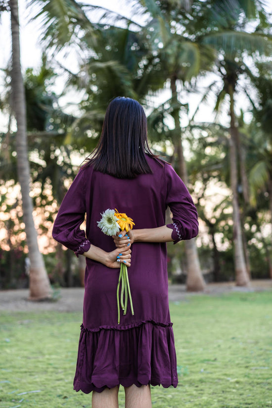 PLUM POETRY DRESS