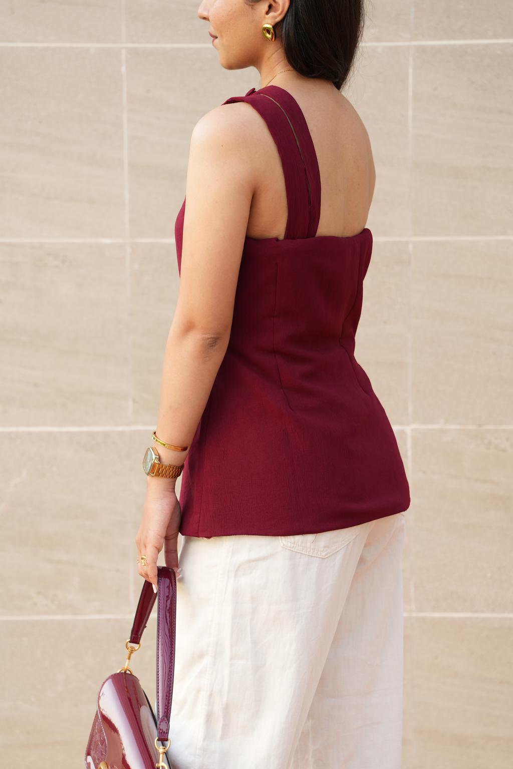 Red Ember One Sholder top