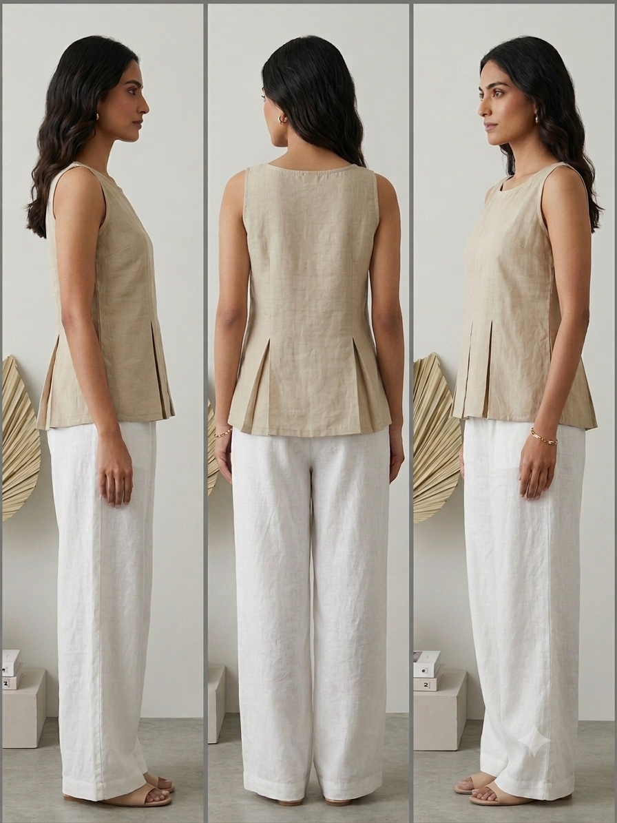Neutral pleated tank
