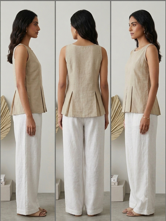 Neutral pleated tank