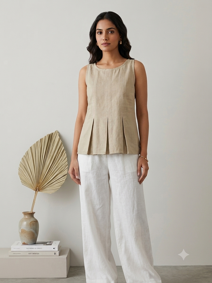 Neutral pleated tank