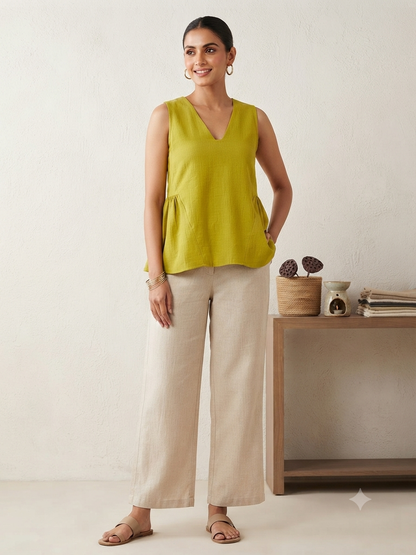 Peplum lime top