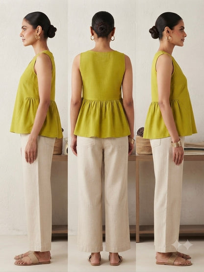Peplum lime top