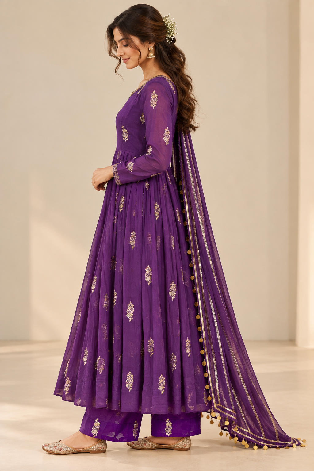 Noor-e-Shaam Anarkali Set