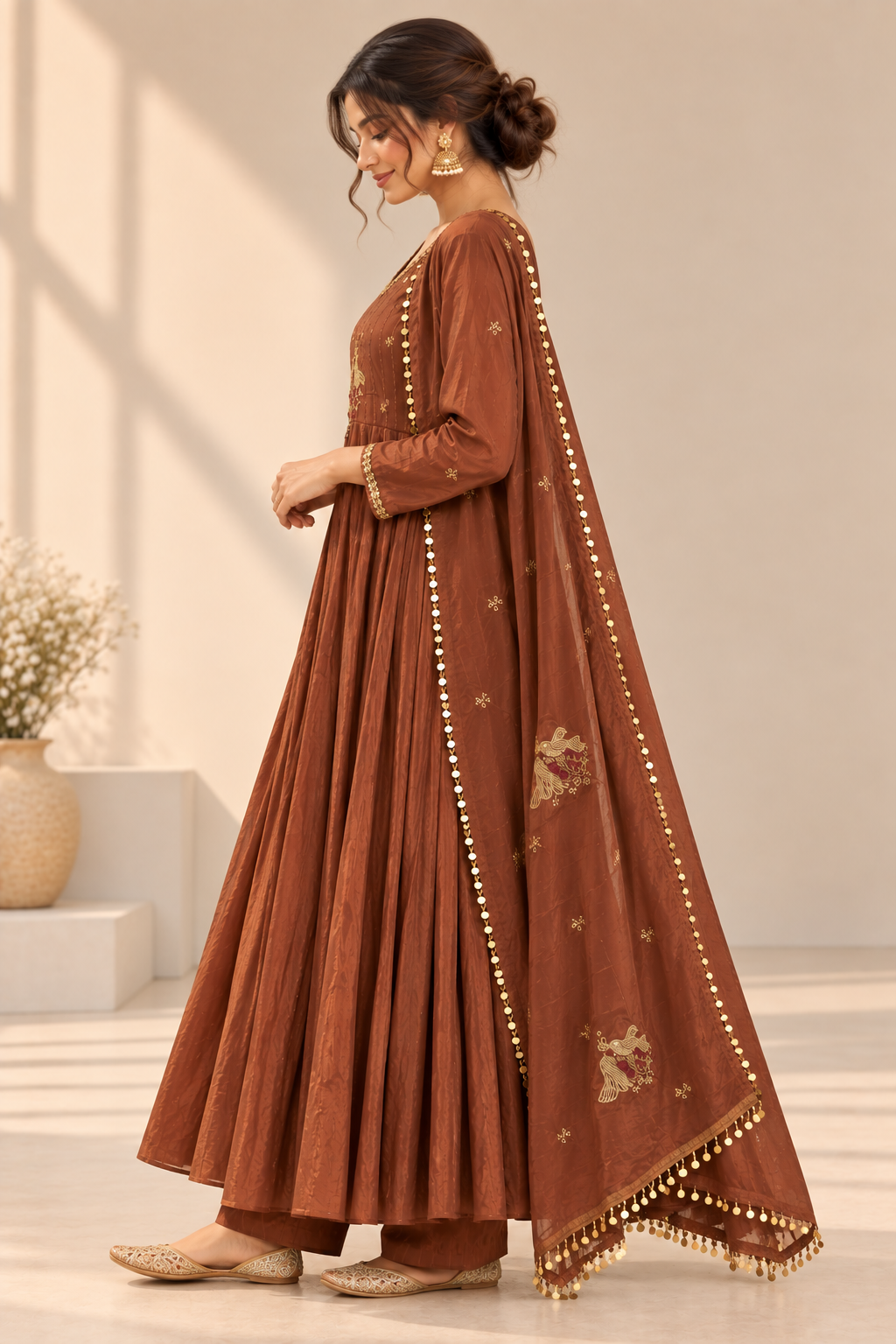Meher Mocha Embroidered Set