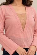 Rosé Jaal Embroidered Top