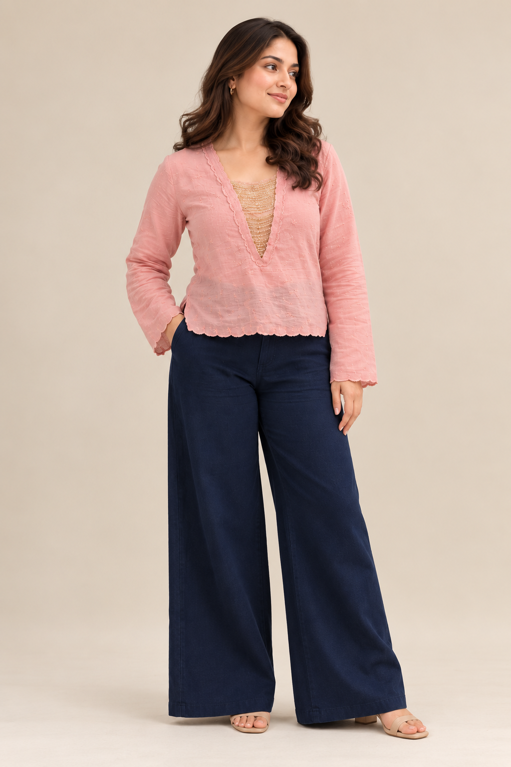 Rosé Jaal Embroidered Top
