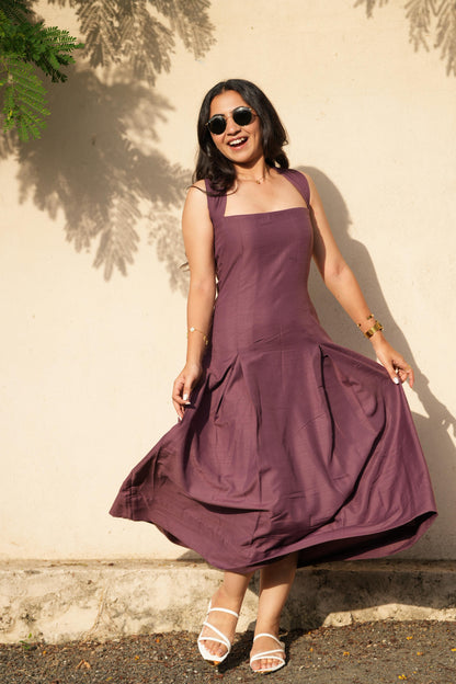 Mauve Halter-Neck Maxi Dress