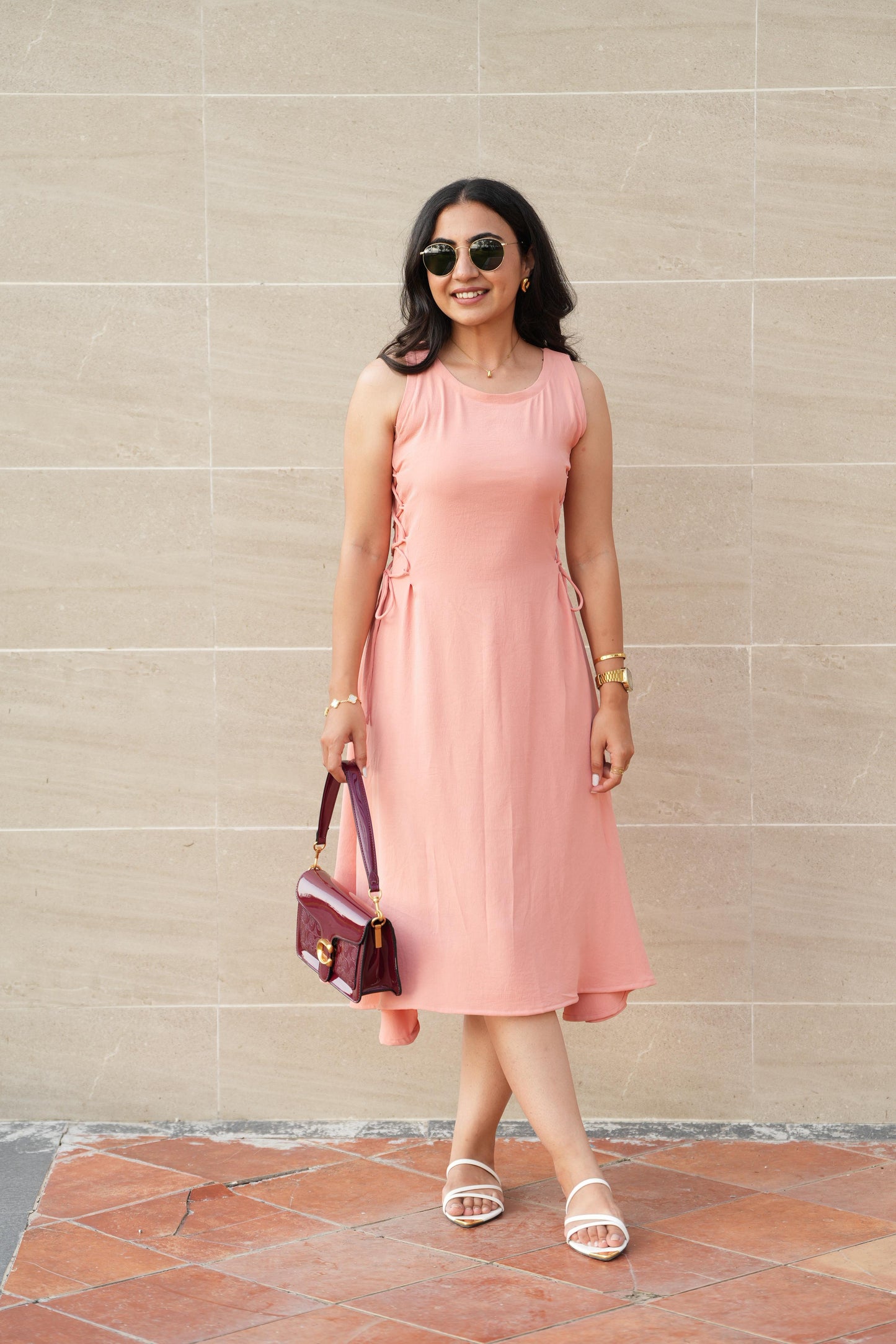 Peachy Laced Dress