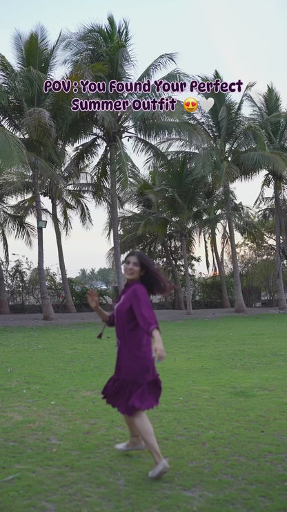 PLUM POETRY DRESS